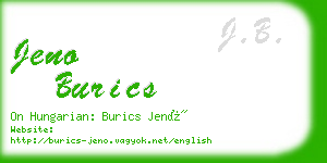 jeno burics business card